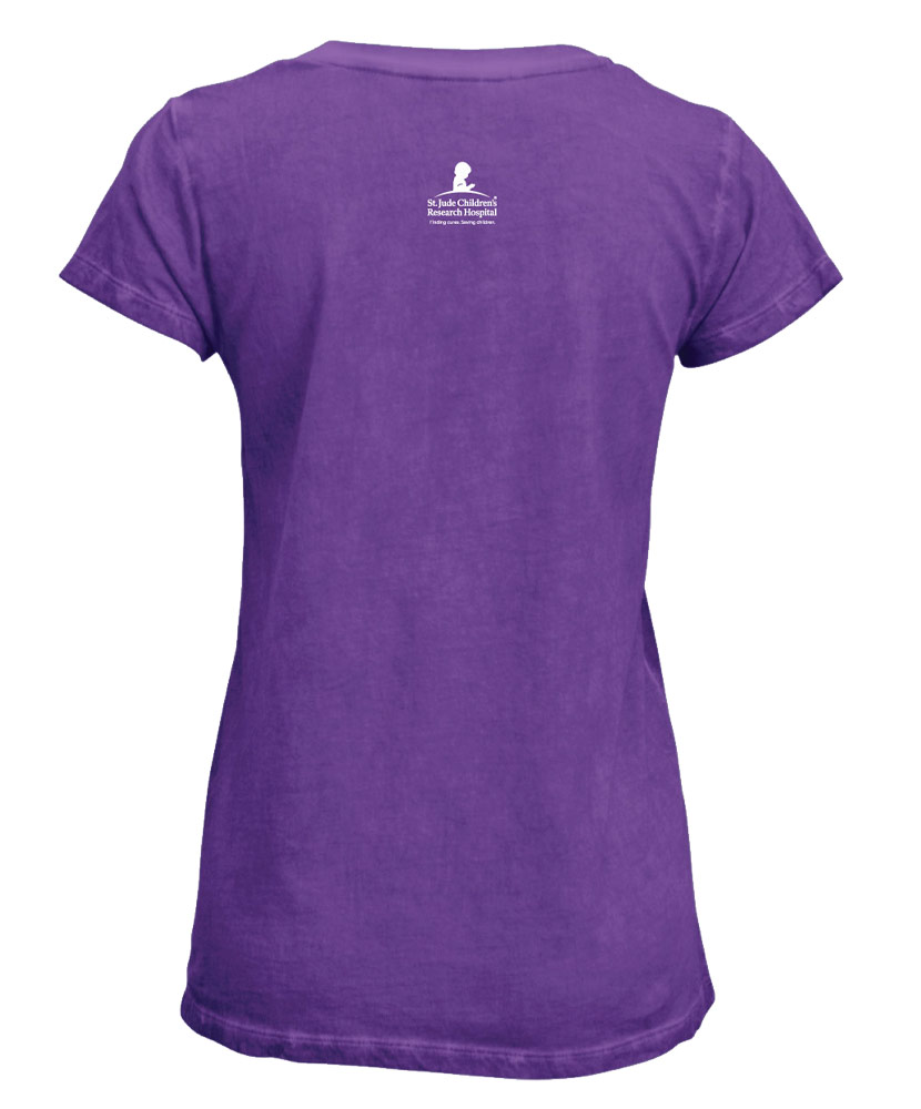 Women's St. Jude Wide Script Purple T-Shirt